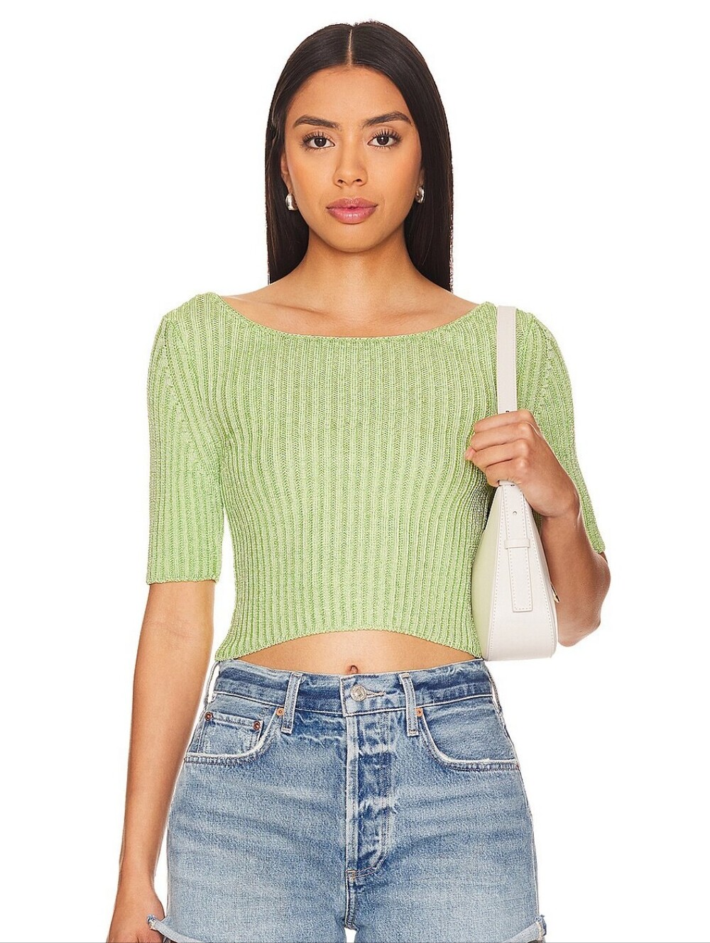 Free People San Lucas Pullover in Sunny Lime Combo